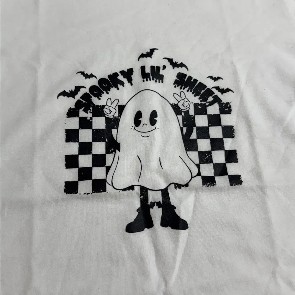 Bella Canvas White Ghost Graphic Tee NWT - Picture 3 of 4